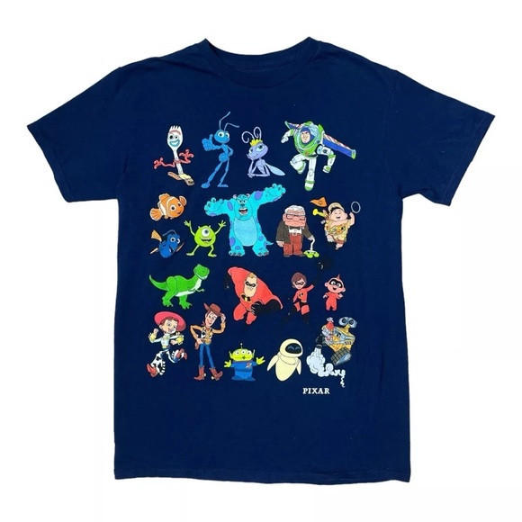 Disney Other - Disney Pixar T Shirt Men Size S/M Blue Short Sleeve Crew Neck Casual Cartoons